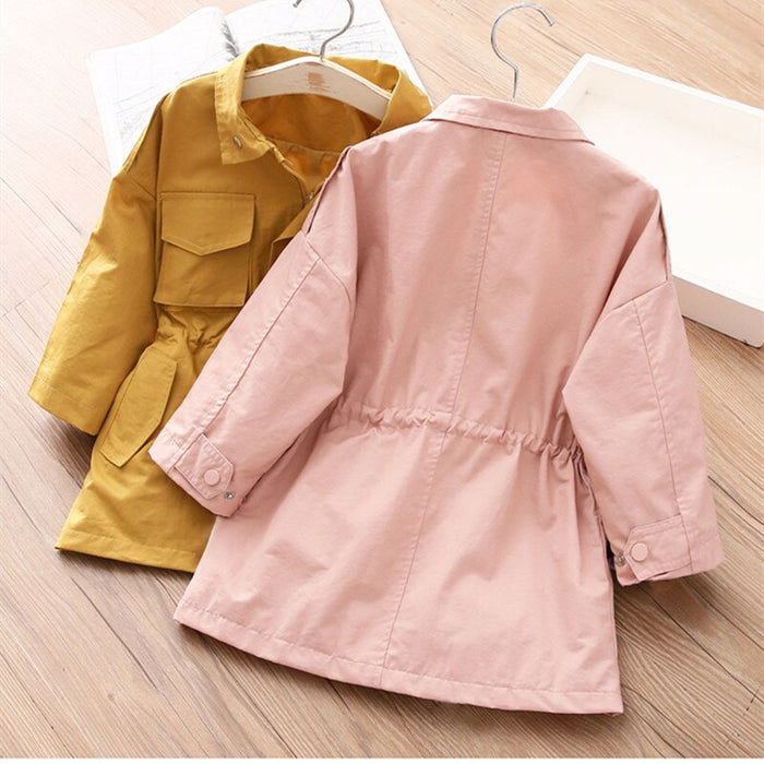 Stylish Hooded Trench Coat For Baby Girls