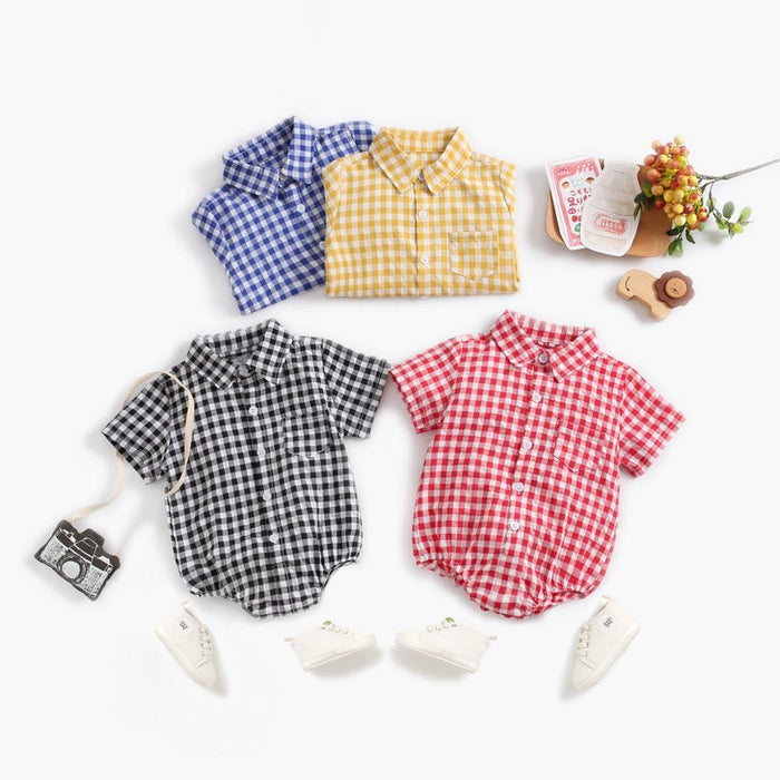 Checkered Rompers for Baby Boys