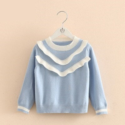 Ruffled Cotton Sweater for Baby Girls