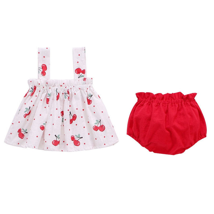 Blossom Breeze Infant Ensemble: Floral Dress & Shorts Set