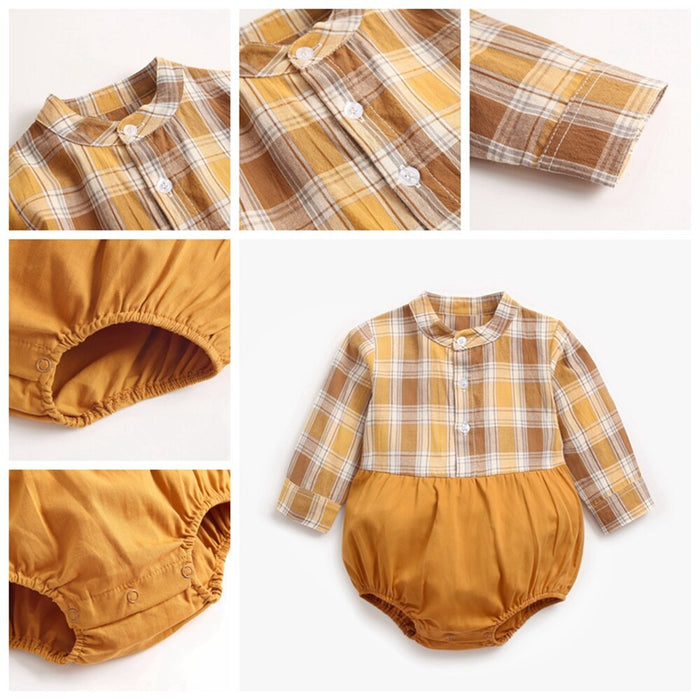 Stylish Plaid Baby Bodysuit