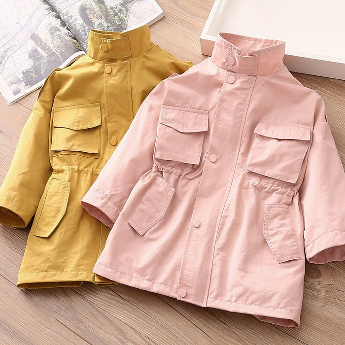 Stylish Hooded Trench Coat For Baby Girls