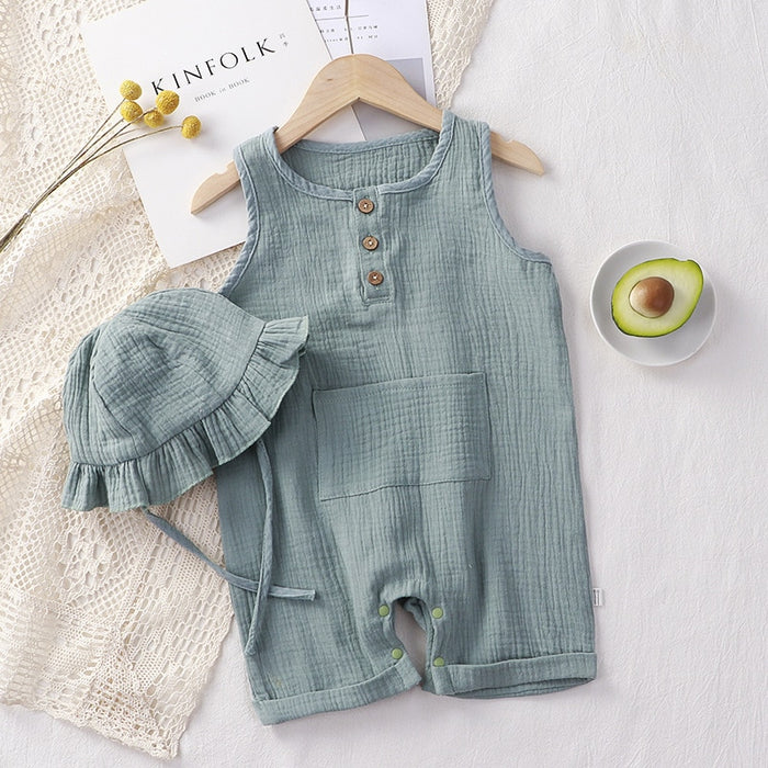 Stylish Comfortable Muslin Romper Set