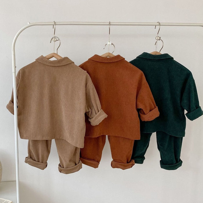 Cozy Corduroy Baby Jacket and Pants Set