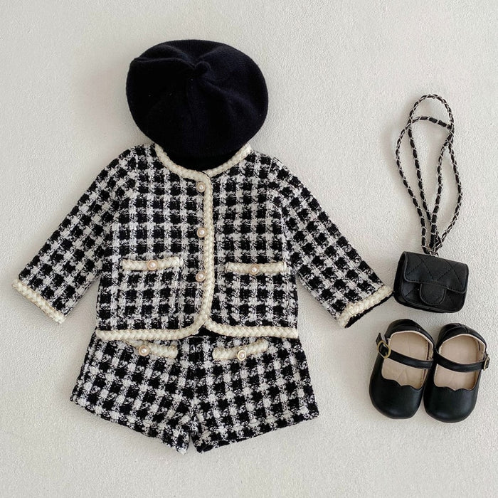 Stylish Geometric Baby Girls' Coat