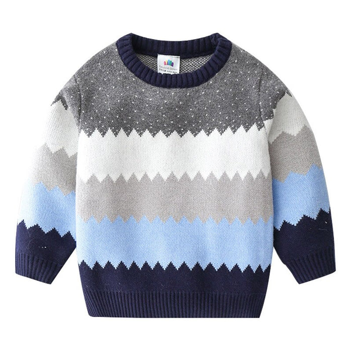 Boys' Geometric Pattern Knitted Sweater