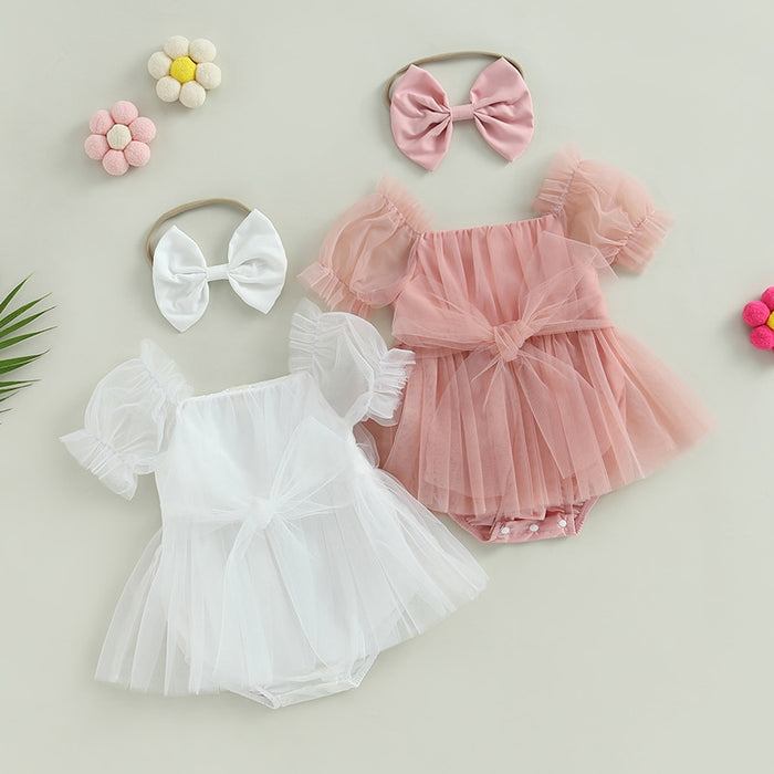 Puff Sleeve Baby Girl Romper